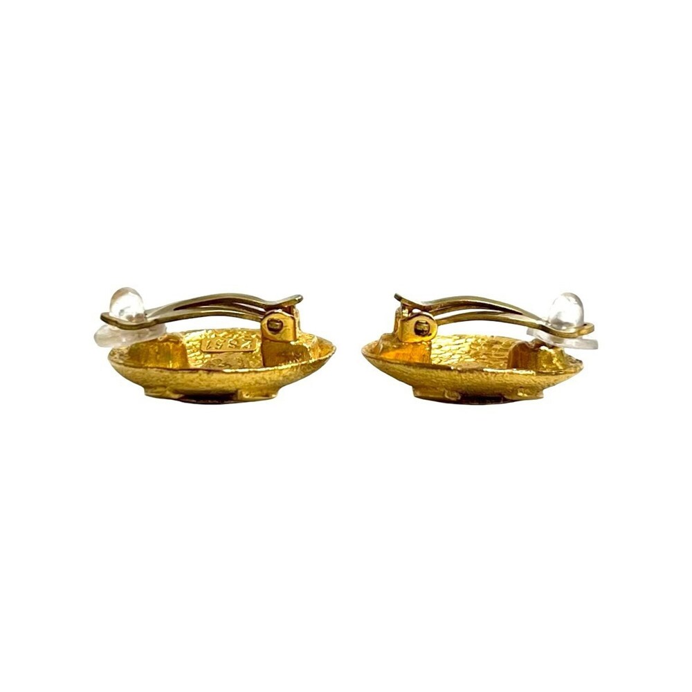 CHANEL Authentic Gold Logo Earrings - Picture 3 of 7